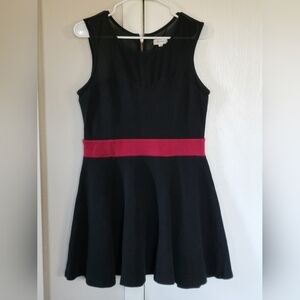 Olsenboye Black & Red Juniors Fit and Flare Mesh Skater Dress
